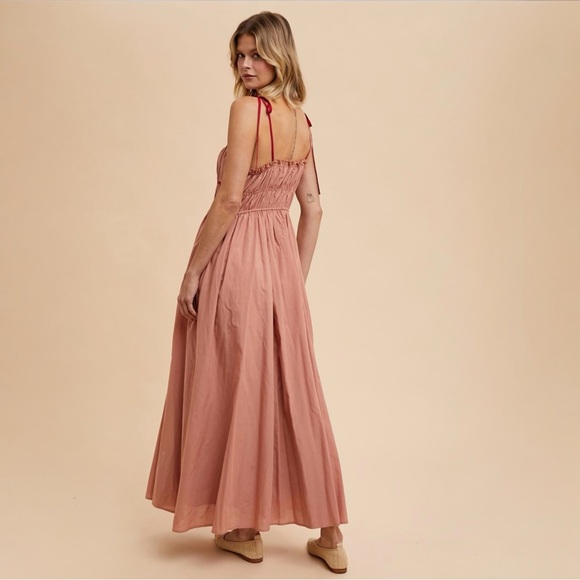 BOHO MAXI DRESS WITH CONTRAST TRIM - Picture 3 of 3